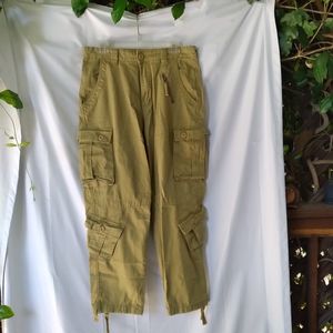 Must Way Cargo Pants Mens XL Khaki Multiple Pockets Cotton